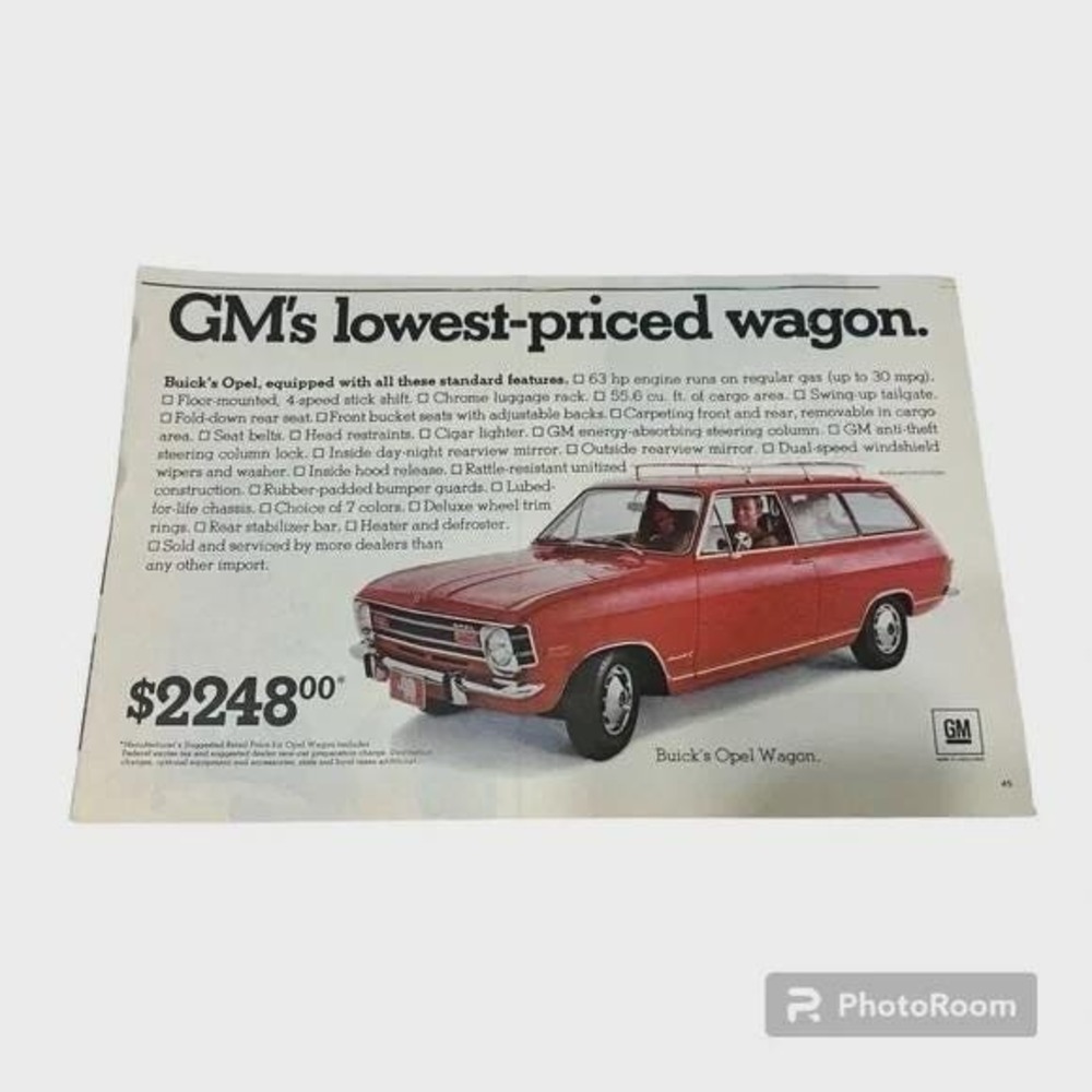 1970 Buick Opel Wagon Original Vintage Print Ad